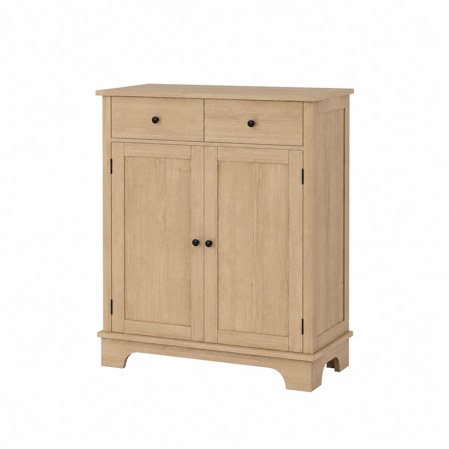 Madia in Legno MDF con 2 Ante e 2 Cassetti Rovere Chiaro