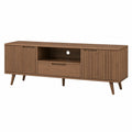 Credenza TV in Legno Massello Rettangolare Marrone 180x40x50 cm