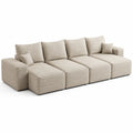 Divano modulare in tessuto beige 4 posti