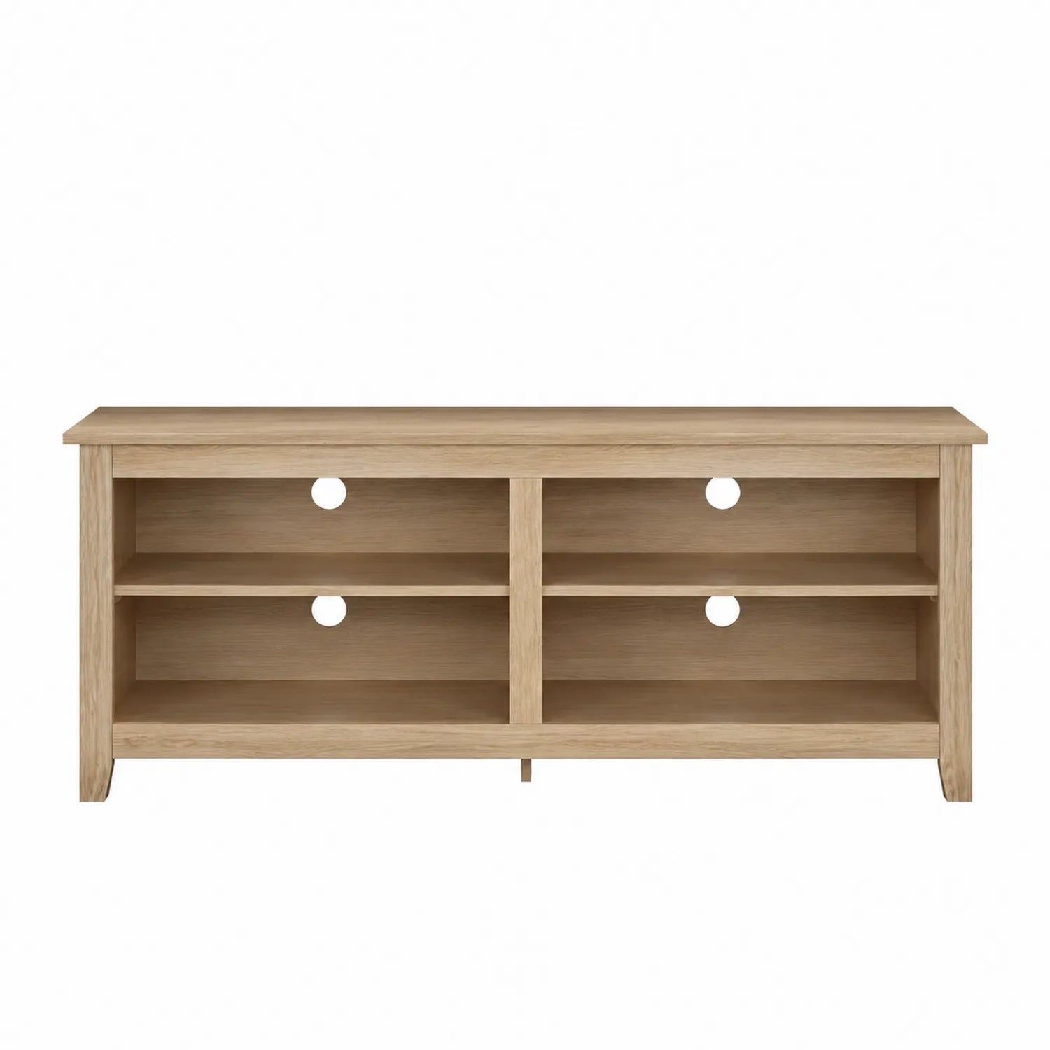 Mobile TV in MDF Rovere Naturale con Ripiani e Passacavi 120x40x50 cm