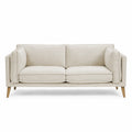Divano 3 posti in tessuto Beige con gambe in legno