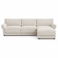 Divano angolare in tessuto a coste Beige con chaise longue