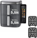 Friggitrice ad aria, 11 L, 2800 W, 12 programmi, 60 a 200 °C, libera installazione, touch, timer, Display LED Touch Richiudibile, 4 Piani di Cottura