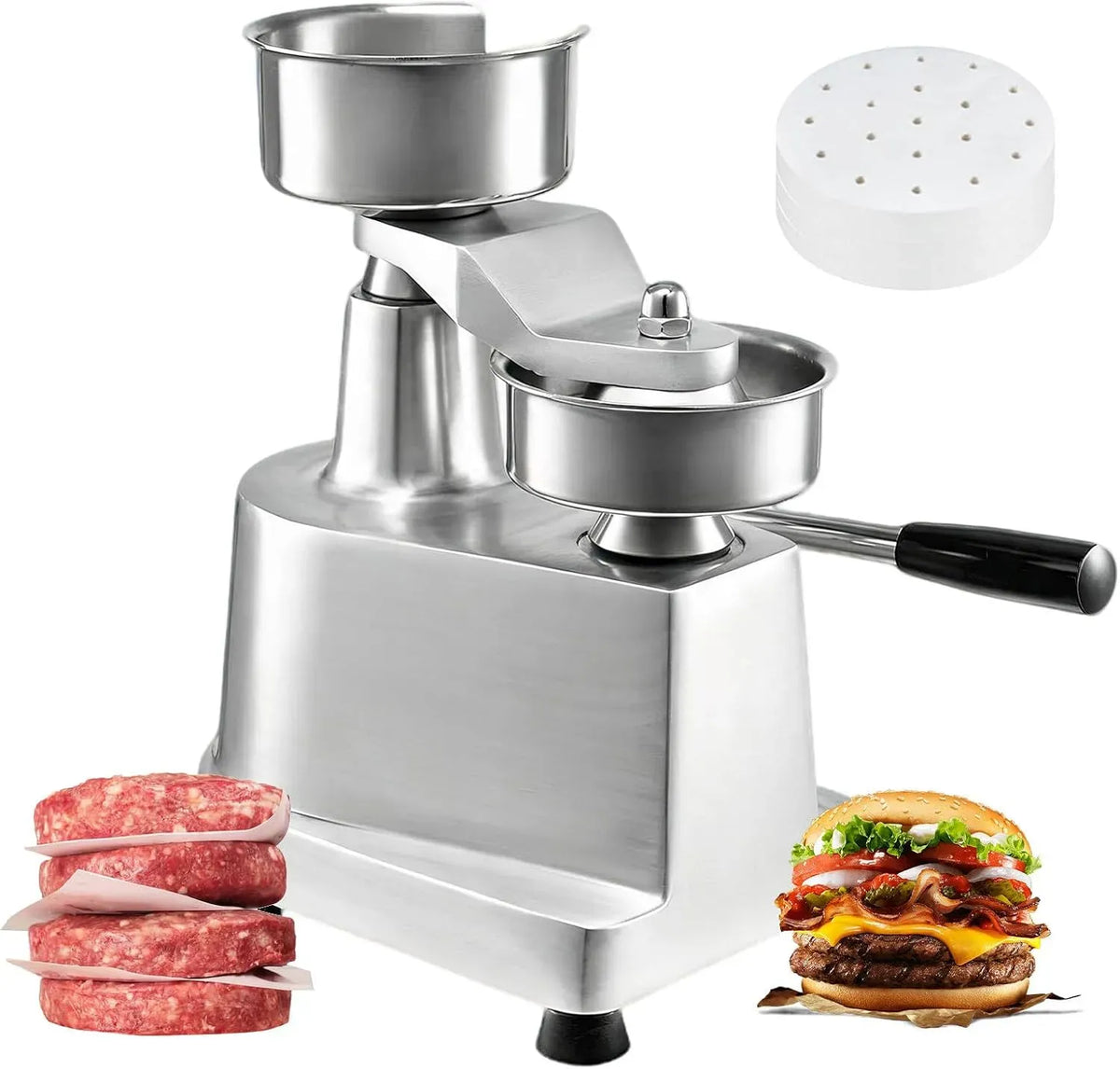 130cm-5in Macchina per Hamburger, Pressa, 130 cm, professionale, acciaio inox, per Hamburger in Acciaio Inox