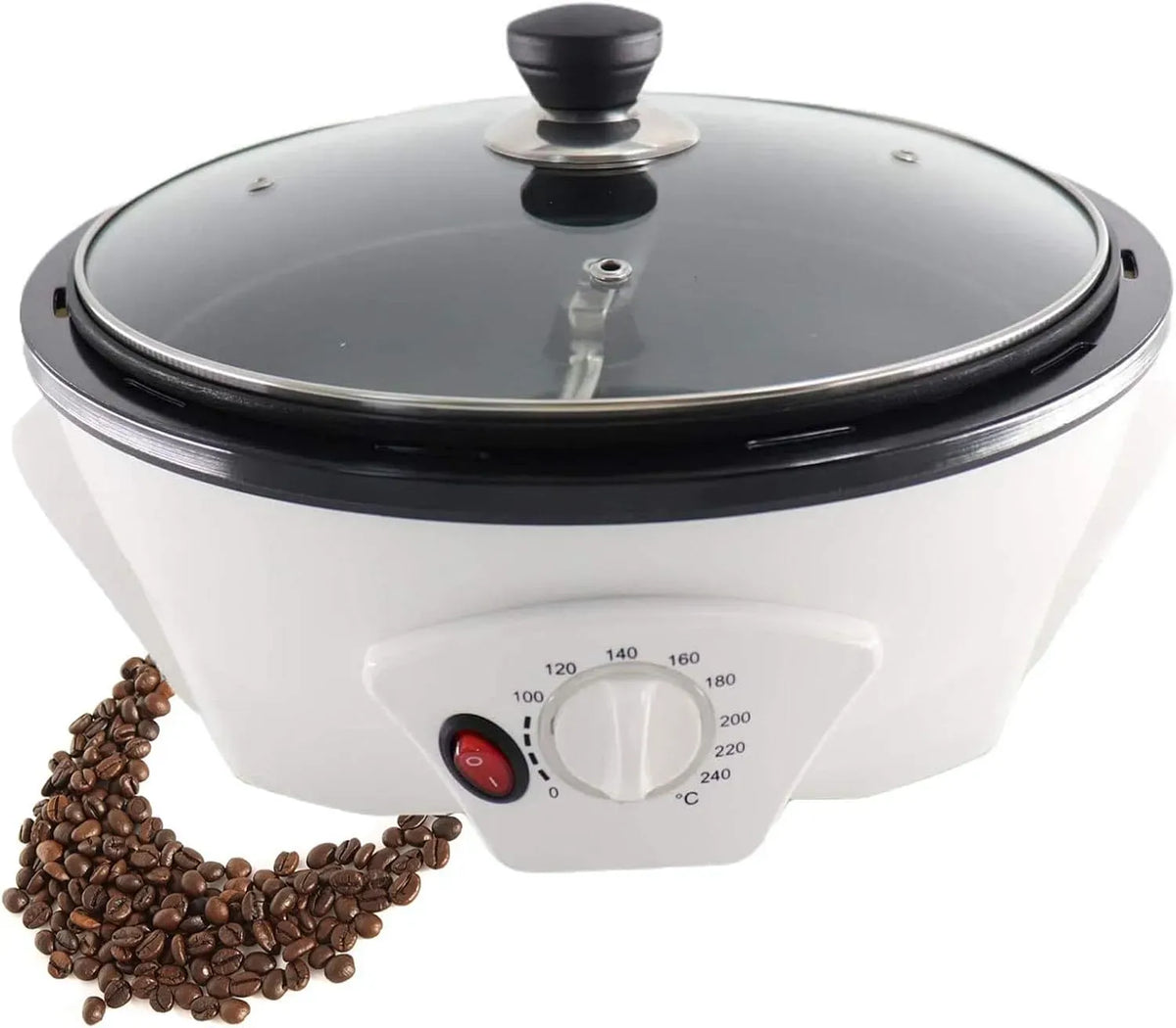 Pentola e padella, 1200 W, rivestimento antiaderente, 2 zone di temperatura, Tostatrice Per Noci Domestica Da 1200 W