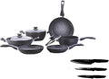 set di pentole e padelle, Batteria, Pietra, Batteria di Pentole Bavaria Qualita' Extra 15 Pz in Pietra Lavica