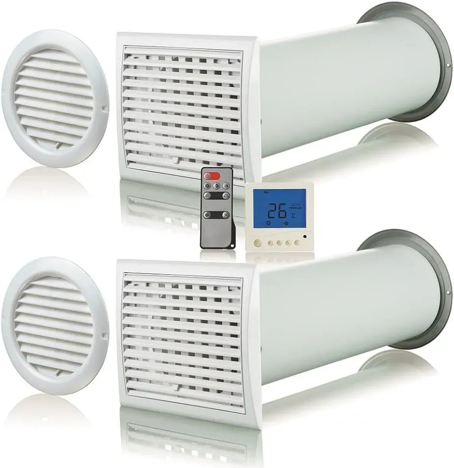 RL-50 / Twin Fresh Easy D / Set, Sistema di ventilazione singola reversibile con recupero di energia con telecomando e unità di comando digitale, 2
