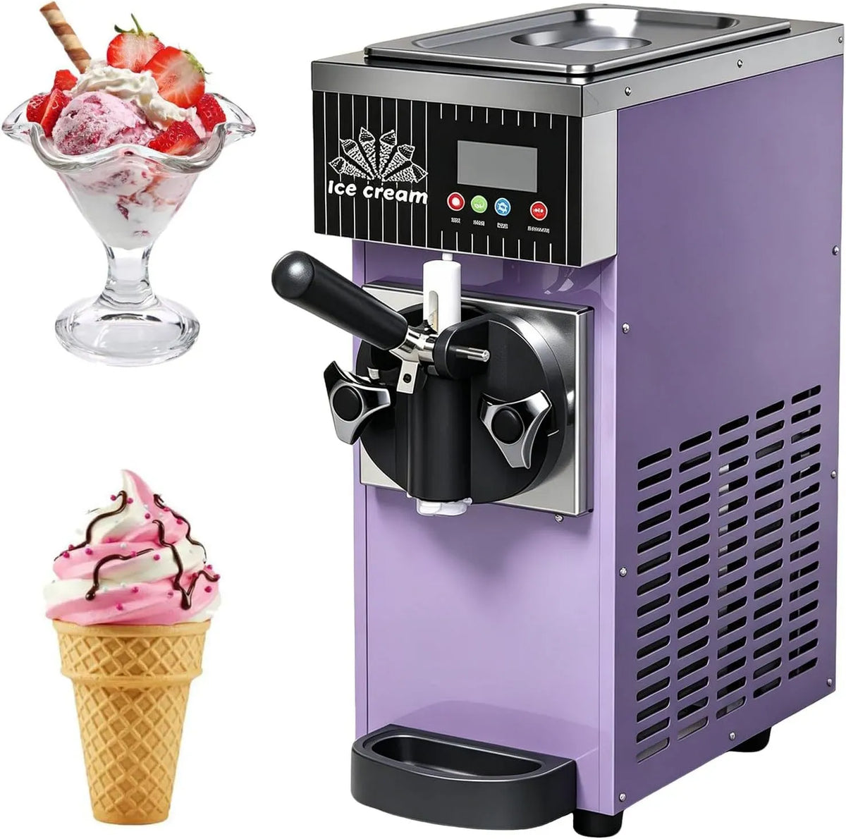 macchina per gelato e sorbetto, macchina da caffè elettrica, 5 l, display LCD, professionale, food truck, per Yogurt caffè Food Truck Purple