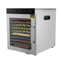 Asciugatrice, 800 W, 30 a 90 °C, timer, acciaio inox, timer fino a 24 ore di disidratazione, disidratatore alimentare con 10 griglie in acciaio inox