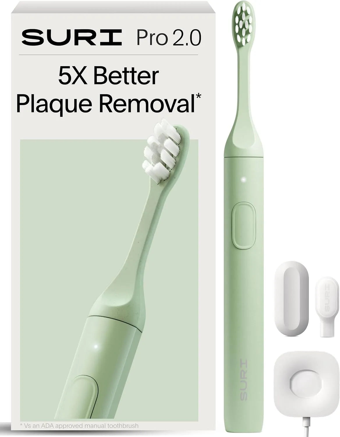 SURI 2 spazzolino da denti ricaricabile, batteria, sensore, verde, per adulti