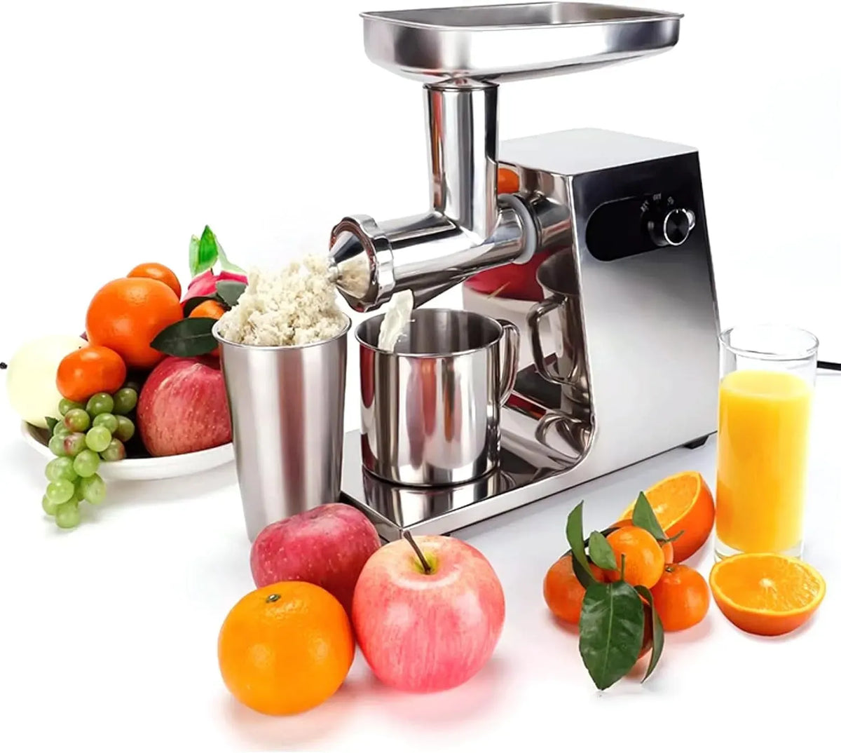 Macchina Per La, Estrattore, estrattore di succo e spremiagrumi, 200 W, 2 Tazze, acciaio inox, per La Spremitura A Freddo