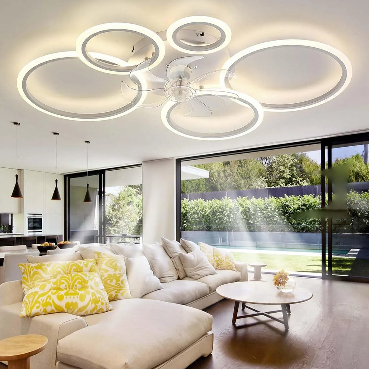 Ventilatore, bianco, ventola per circolazione dell'aria, Smart Lampadario Con Ventilatore Da Soffitto Silenzioso