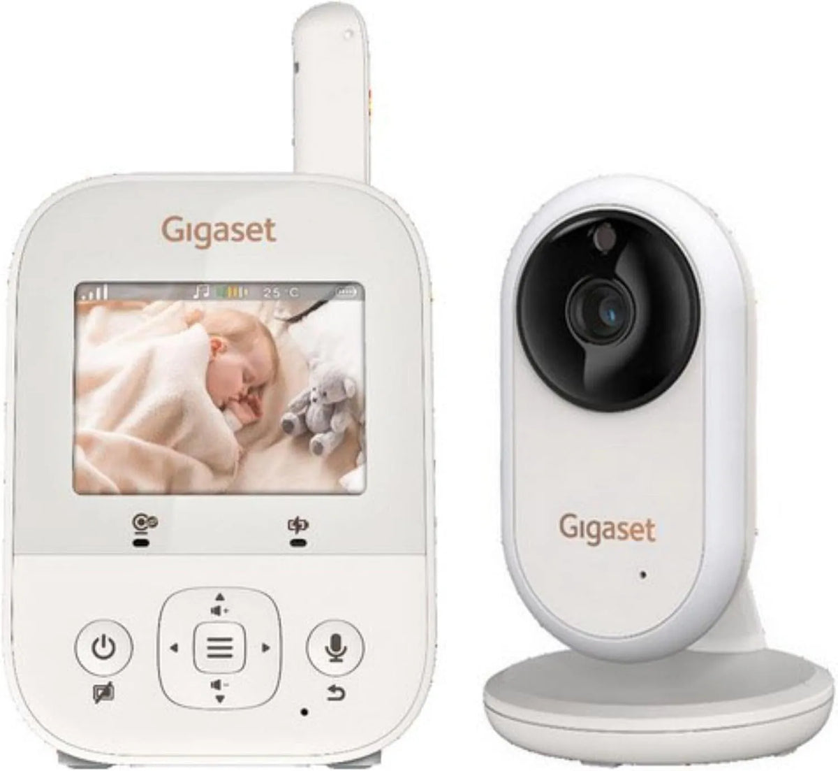 Monitor, display LCD, 2 zone di temperatura, bianco, Gigaset Baby 300 Video, Schermo LCD da 2,8', Tecnologia FHSS sicura
