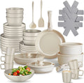 Forno a microonde, bianco, tectake® Set cucina per 6 persone 46 pcs, 24 pcs piatti ciotole e tazze, 11 pcs padelle