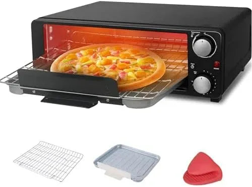 Forno elettrico per pizza, 1200 W, portatile, timer, 2 zone di temperatura, acciaio inox, Pizza da Tavolo