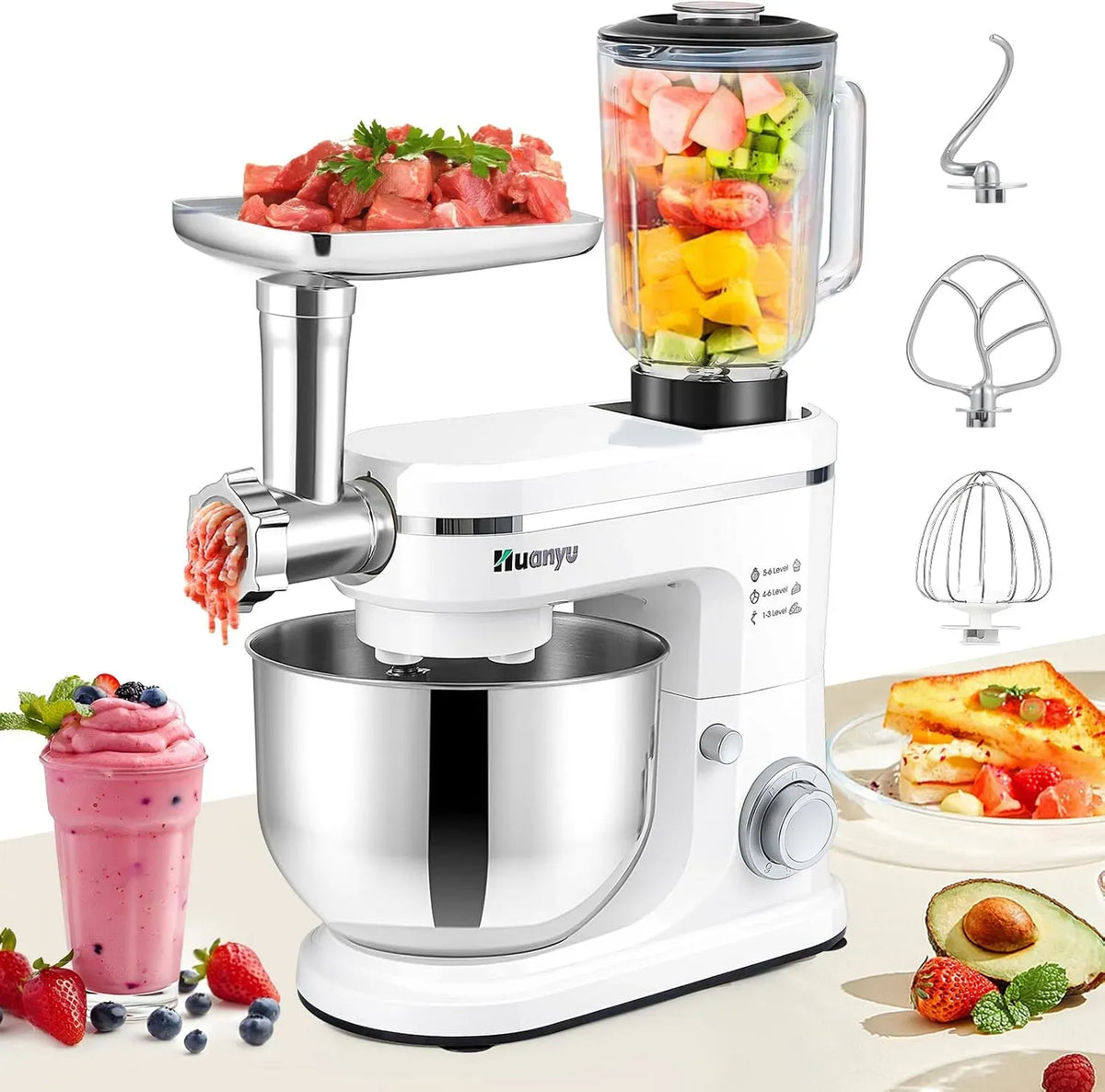 Robot da cucina, 6 L, Huanyu 3-in-1, professionale, 1,5 l