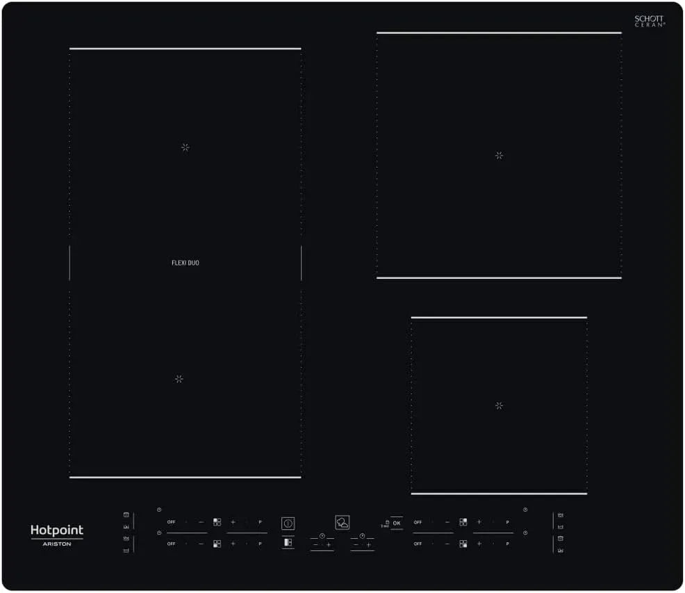 Piano cottura a induzione, 4 fuochi, piastra a induzione, HOTPOINT ARISTON HB 3160C, Boost, timer, 59Lx5,4Hx51P, Timer Integrato