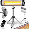 MZH2500 110-175cm MONZANA® Stufa Elettrica a Infrarossi MZH2500 2500W Treppiede 110-175cm Telecomando Timer 24h Riscaldamento Esterno