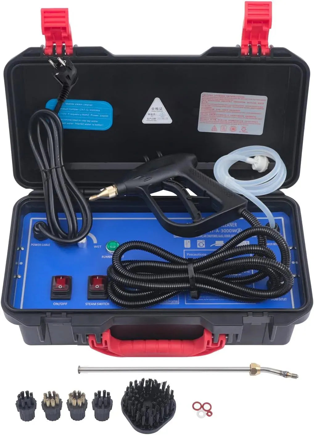 Pulitore a vapore, 3000 W, 100 a 130 °C, portatile