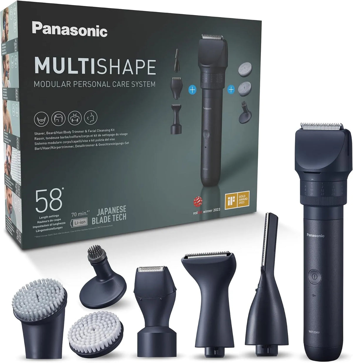 Panasonic ER-CKL2 ER-CDT1 regolabarba, batteria, nero, per rasatura e taglio capelli