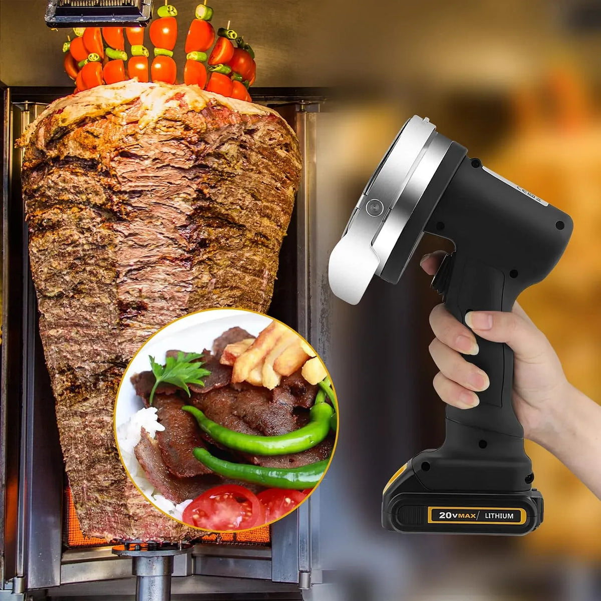 Affettatrice, Barbecue, Coltello, Batteria, coltello elettrico per kebab, affettatrice per alimenti, professionale, per Barbecue