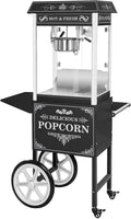 Macchina per popcorn, 1500 W, ristorazione, nero, per popcorn con carretto