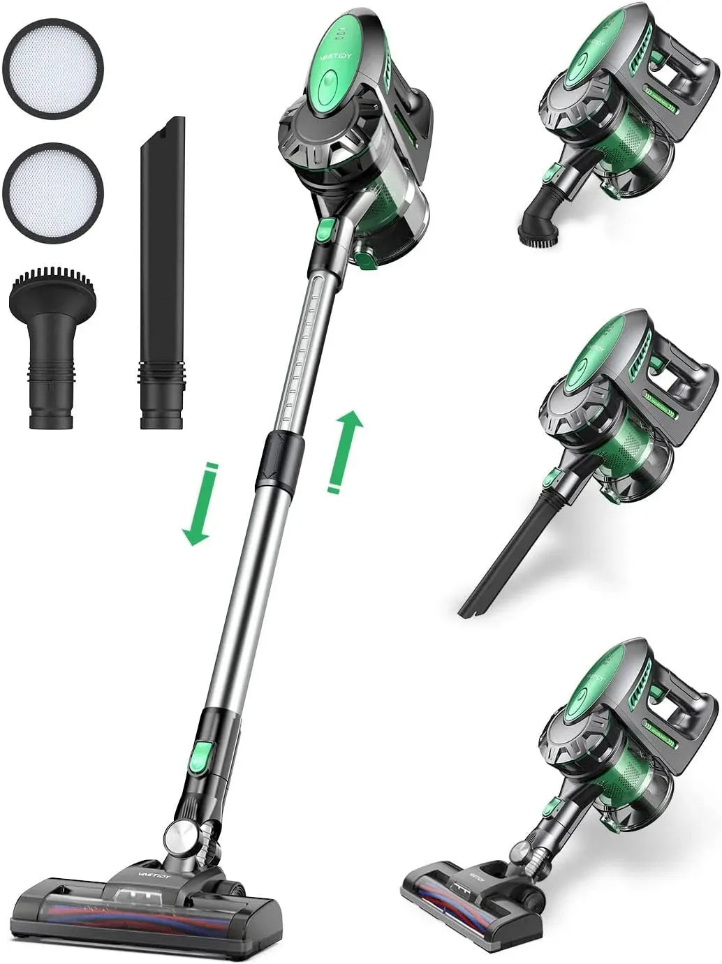 Aspirapolvere, portatile, rimovibile, Autonomia 35 Min con Batteria Rimovibile