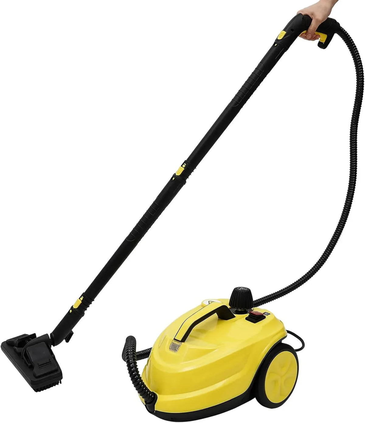Pulitore a vapore, 1,8 L, 2000 W, ampio serbatoio, uso su pavimenti, cucina, auto, finestre e divano, 13 accessori e cavo di alimentazione da 3 m