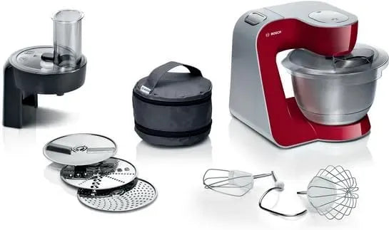 Bosch MUM58710 Imapstatrice, Rosso, 1000 Watt, Ciotola in Acciaio da 3,9 L