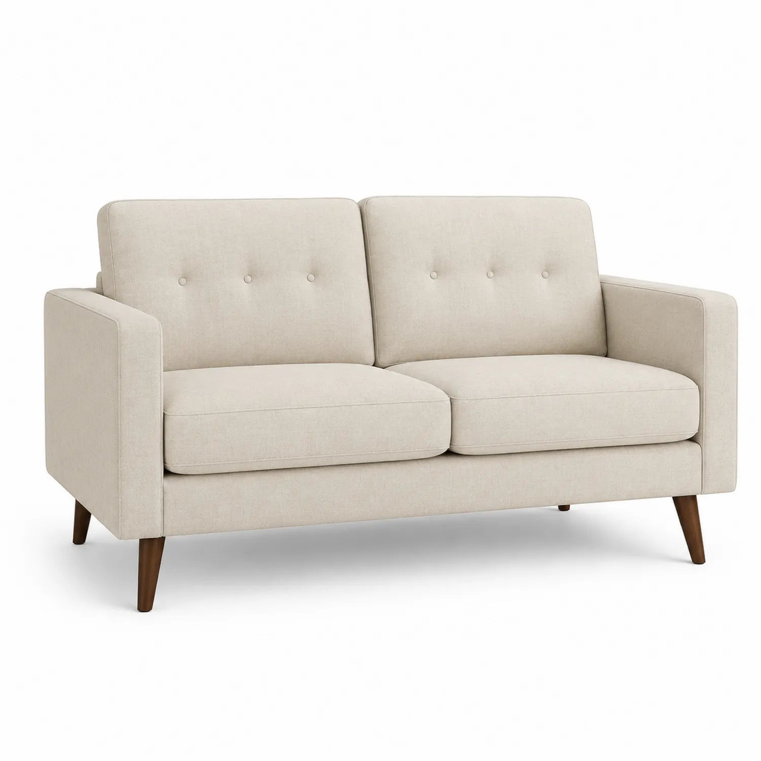 Divano 2 posti in legno e tessuto beige