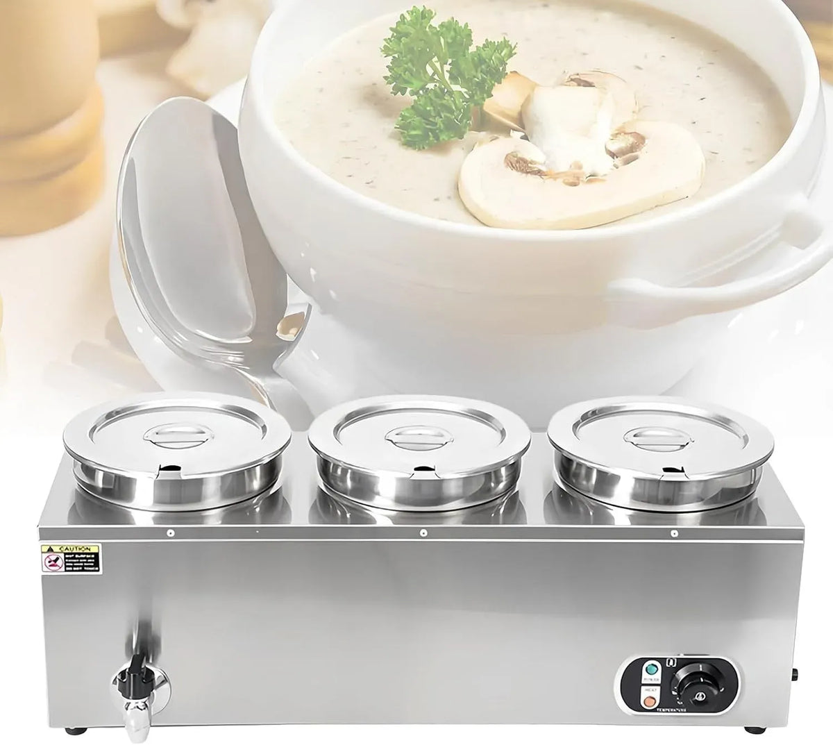 Rubinetto da cucina X 3, 7 L, professionale, acciaio inox, Bagnomaria in Acciaio Ino