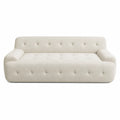 Divano in tessuto bouclé beige con schiuma poliuretanica