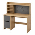 Scrivania in legno composito con mensole e cassetti Rovere e Grigio