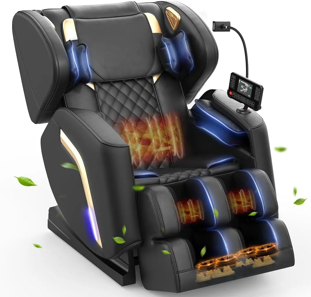 Poltrona relax con massaggio, Bluetooth, Controllo Tramite Smartphone, Poltrona Reclinabile con Massaggio Completo a 14 Rulli, 9 Airbag