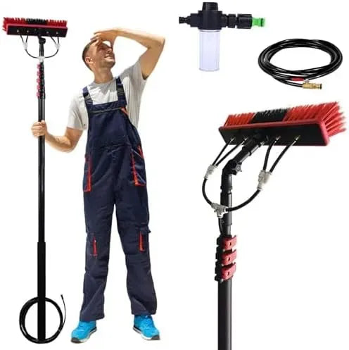 Spazzola, per la pulizia delle finestre con erogazione di sapone c