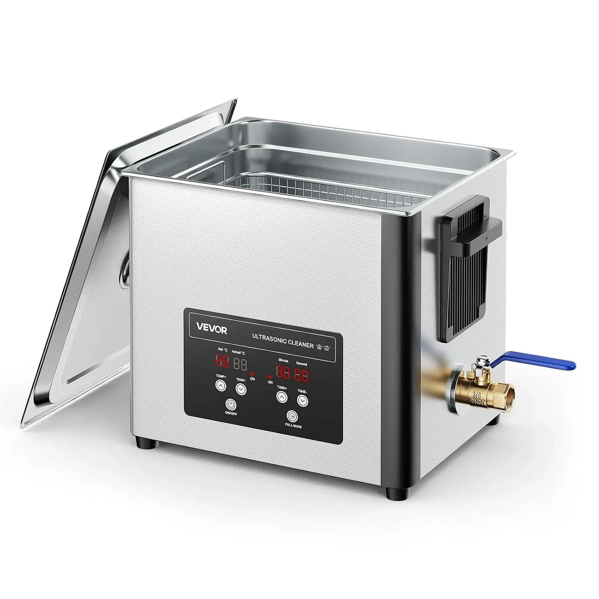 VEVOR vasca per pulizia a ultrasuoni, Pulitore, 10 L, 180 W, professionale, acciaio inox, per la Pulizia a Ultrasuoni