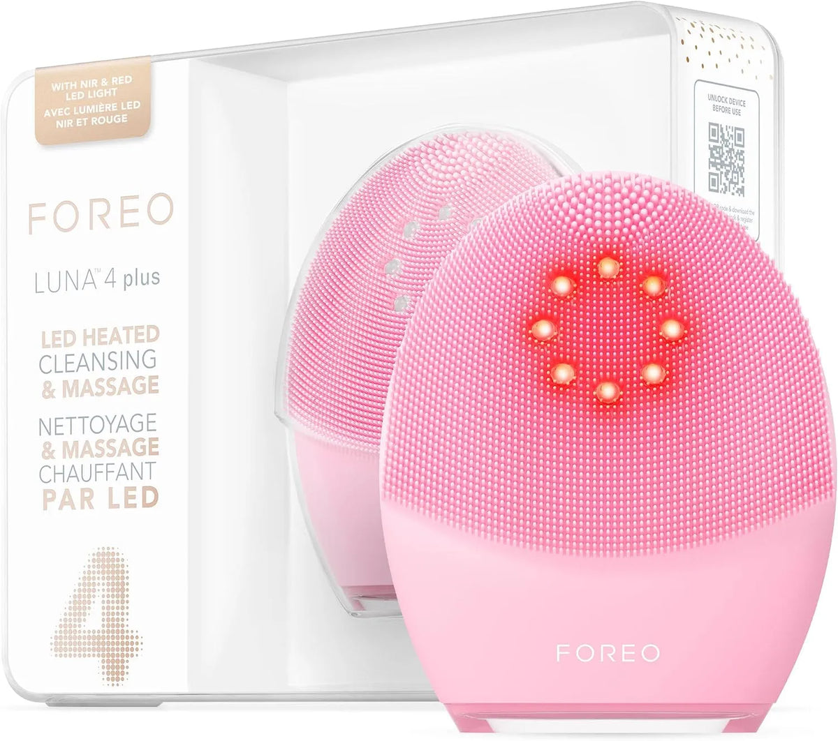 LUNA 4 Massaggiatore, spazzola, rosso, per pulizia viso, FOREO LUNA