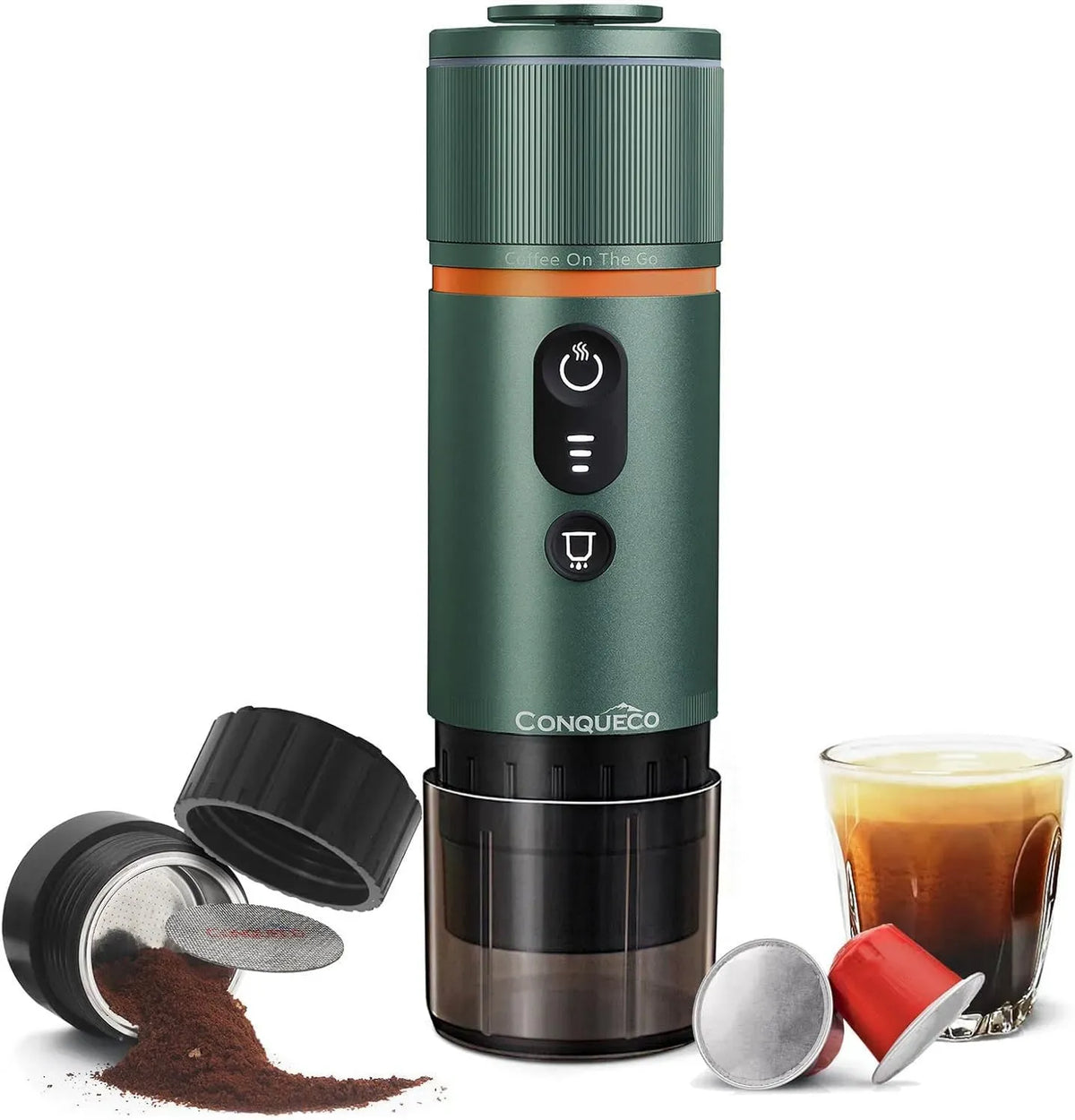 Nespresso Macchina da caffè, 12 V, portatile, verde, per 12V Auto e Camion e Campeggio