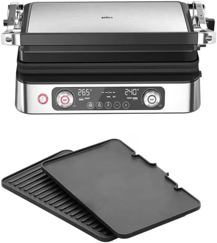 Braun CG 9140 Lavastoviglie, 2200 W, grill, acciaio inox, nero, MultiGrill 9 Pro, Griglia Elettrica con 2 Termostati Indipendenti