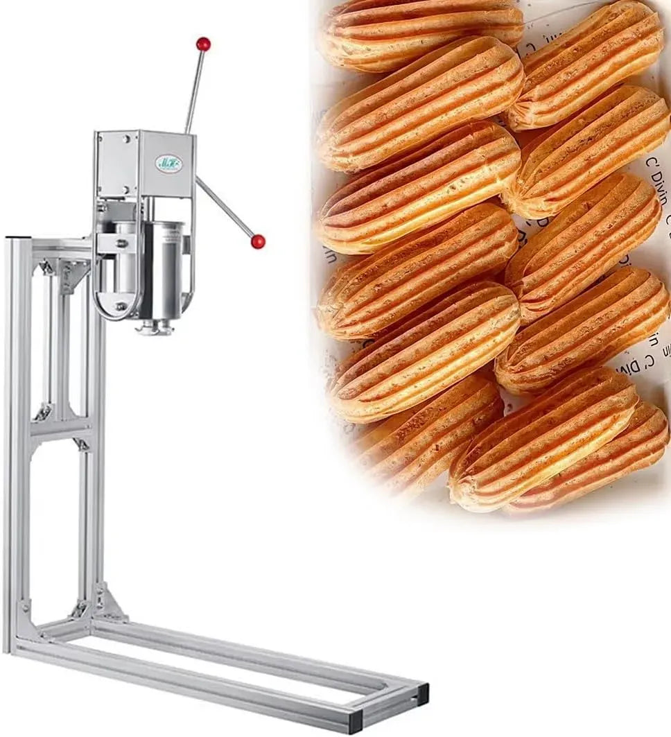 Macchina per ciambelle, 5 L, donut maker, professionale, acciaio inox, Churro Maker manuale in acciaio inossidabile, 4 ugelli