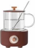 Bollitore elettrico, bollitore per bevande, vetro, Mini HTeiera multifunzionale Caldaia for il latte Teiera in vetroBrown