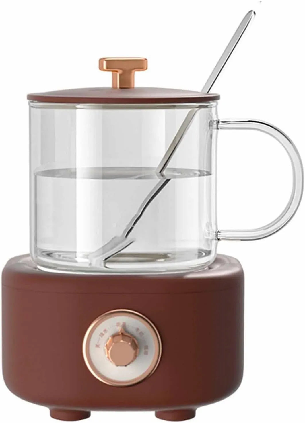 Bollitore elettrico, bollitore per bevande, vetro, Mini HTeiera multifunzionale Caldaia for il latte Teiera in vetroBrown