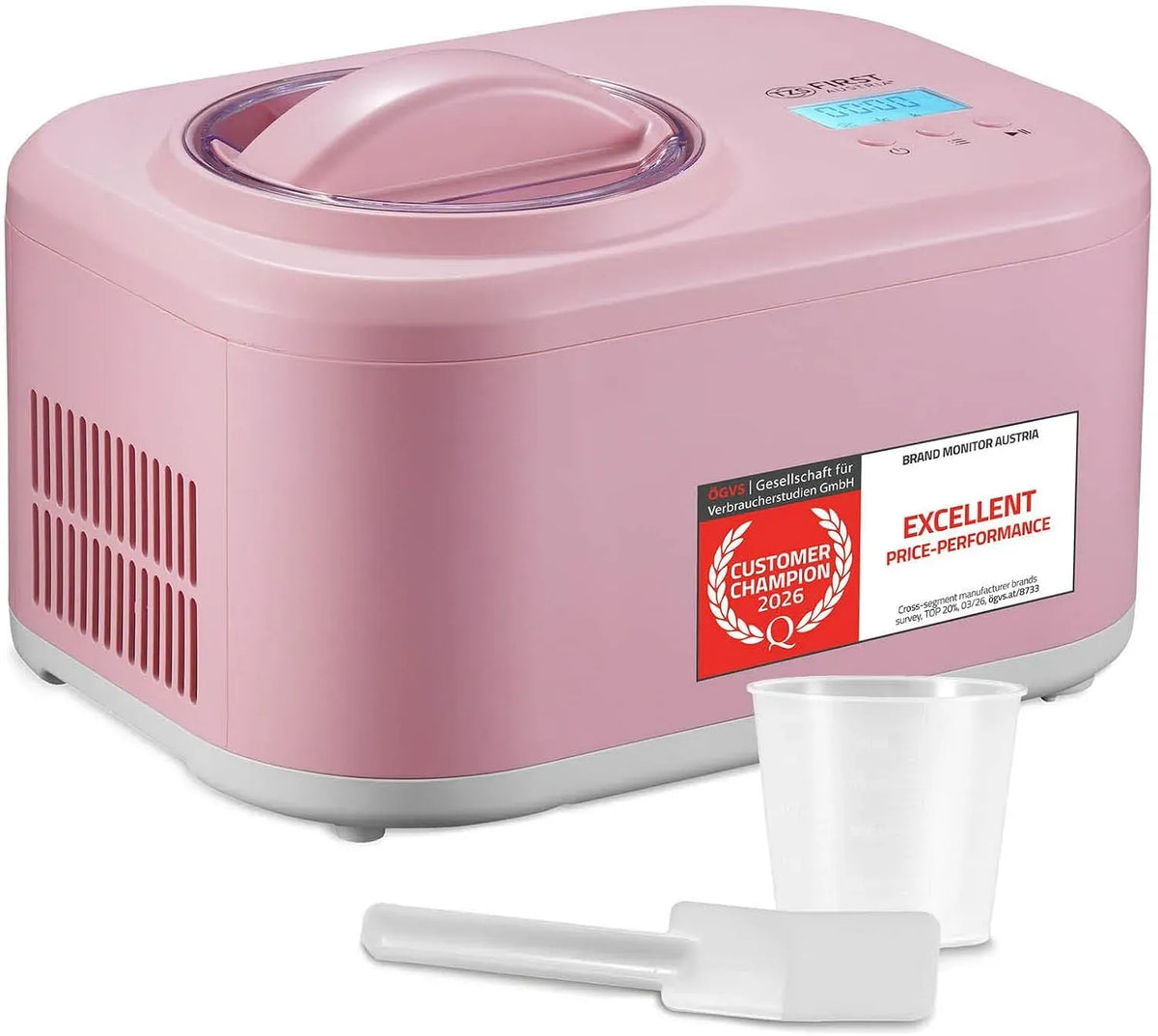 3-in-1-100W Macchina per Gelato, macchina per gelato e sorbetto, 1 L, 100 W, per Gelato Autorefrigerante per Frozen Yogurt, TZS