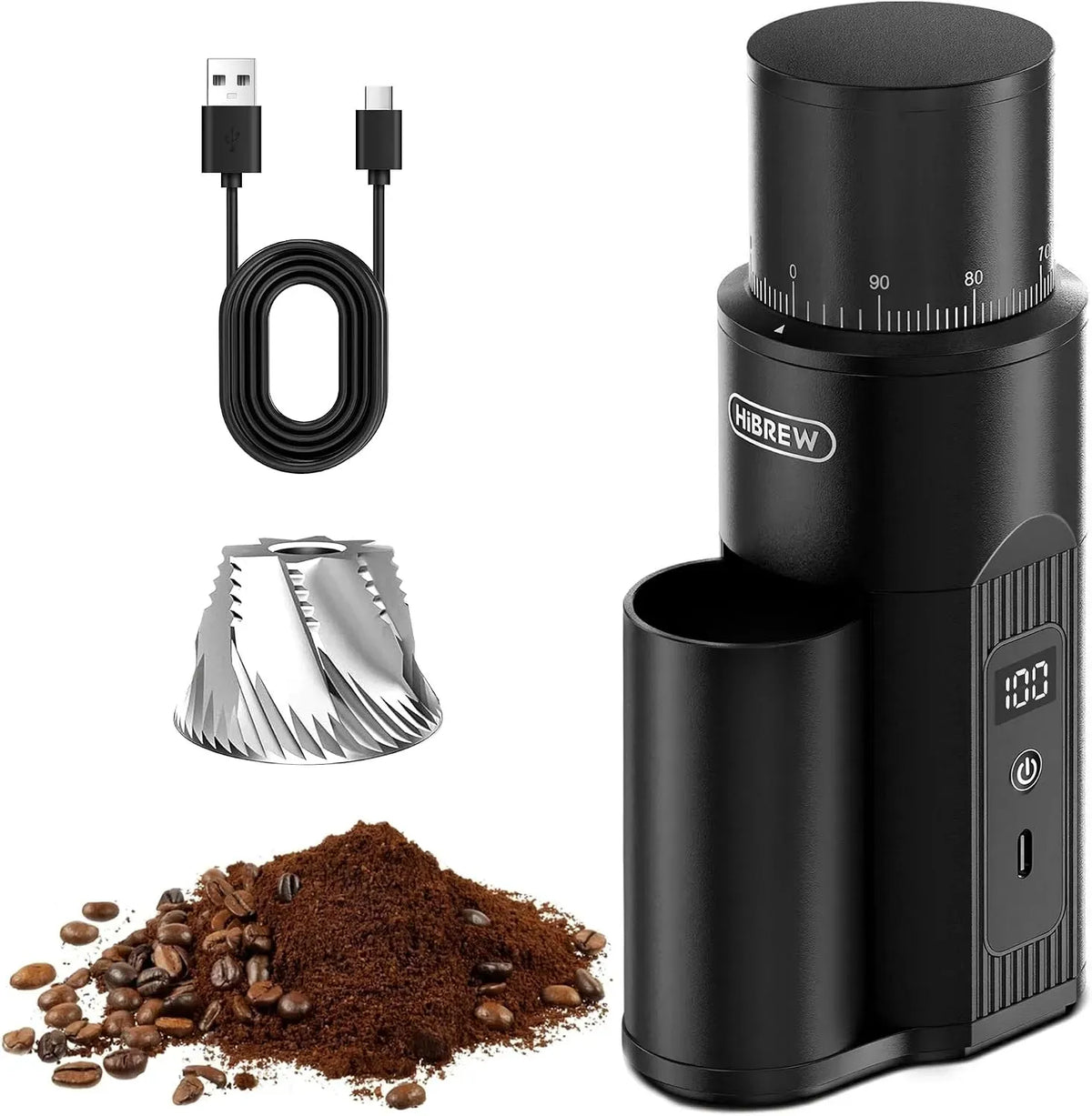 G5mini 5200mAh 5200mAh Ricarica Type-C, G5mini Macinacaffè Portatile Senza Fili