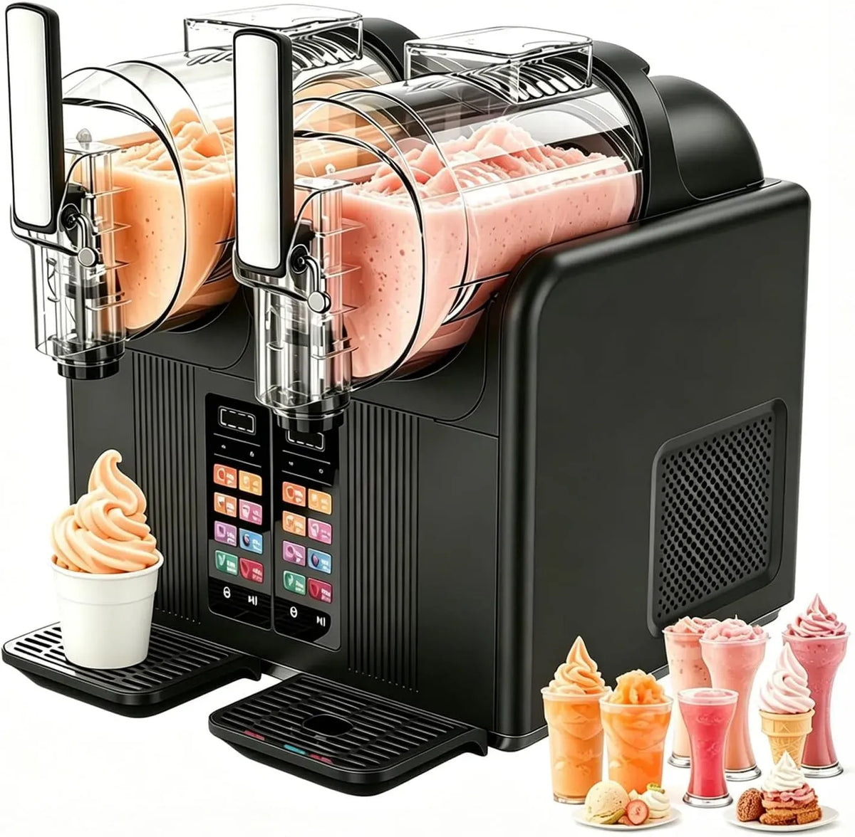 Macchina per Granite, Macchina per Gelato, macchina per gelato e sorbetto, professionale, nero