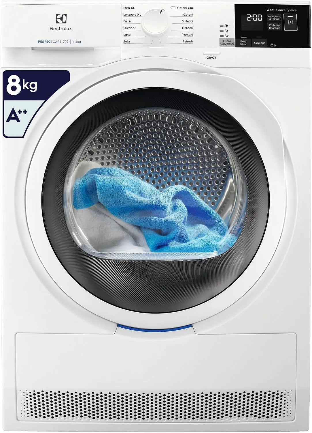 Electrolux EW7HA482 Asciugatrice, 850x596x638 mm, 8 kg, classe energetica A, Inverter, bianco, GentleCare inverter