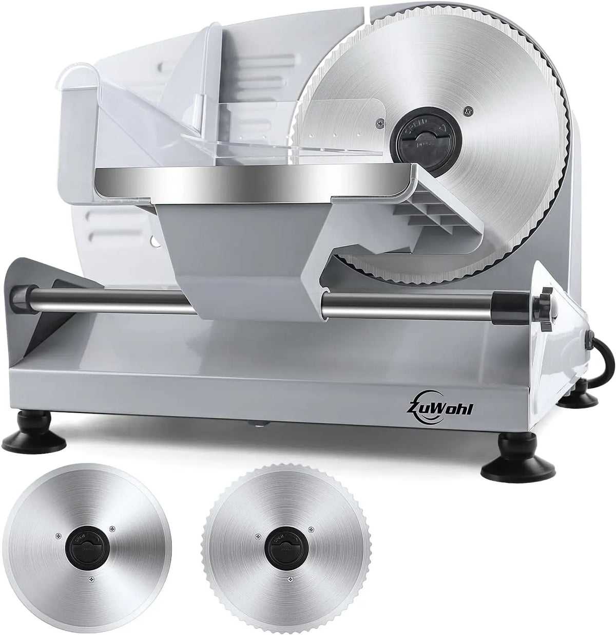 Affettatrice, affettatrice per alimenti, 19 cm, 200 W, 15 mm, professionale, argento, per prosciutto