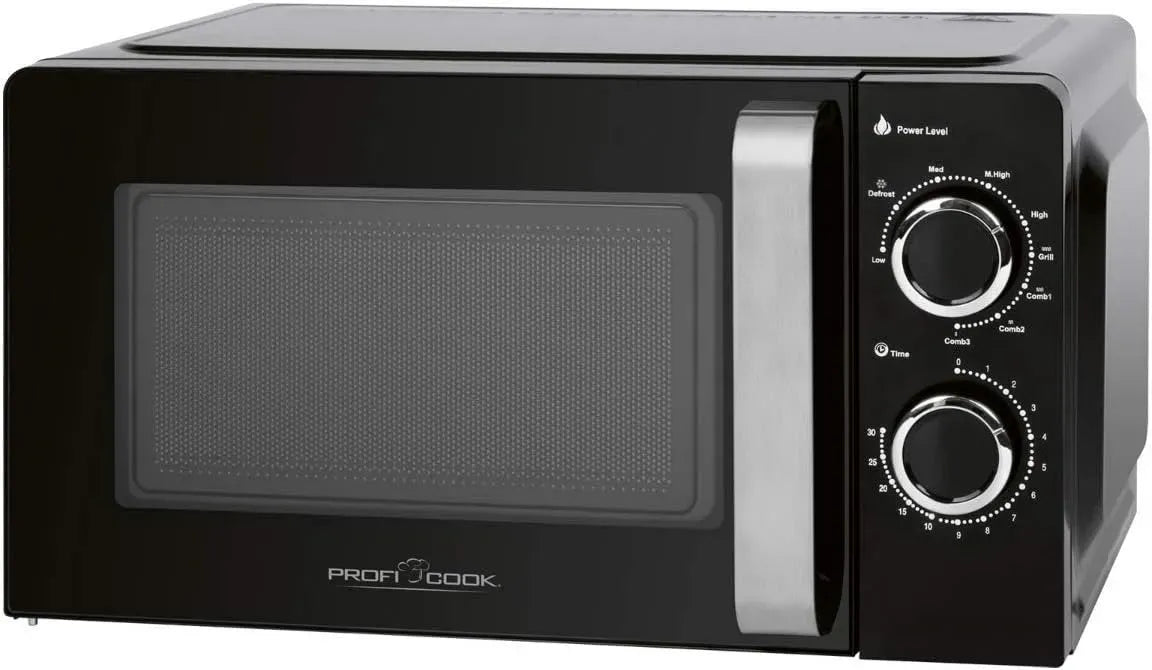 Forno a microonde MWG 1208, 17 L, 900 W, grill, timer, nero, inclusa griglia per barbecue, piatto girevole a 360°, timer con segnale finale
