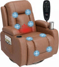 Poltrona relax con massaggio, HOMCOM, Poltrona Massaggiante Reclinabile Manuale Pelle PU Marrone Chiaro