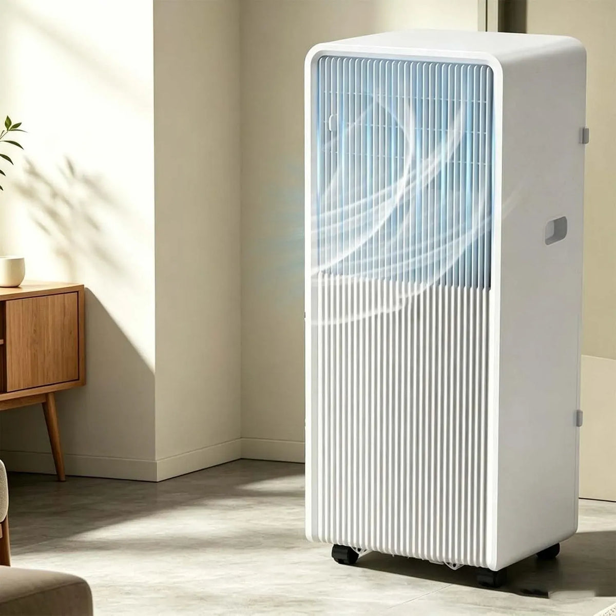 Deumidificatore 4-in-1, portatile, ruote di trasporto, ruote silenziose a 360° e manigli
